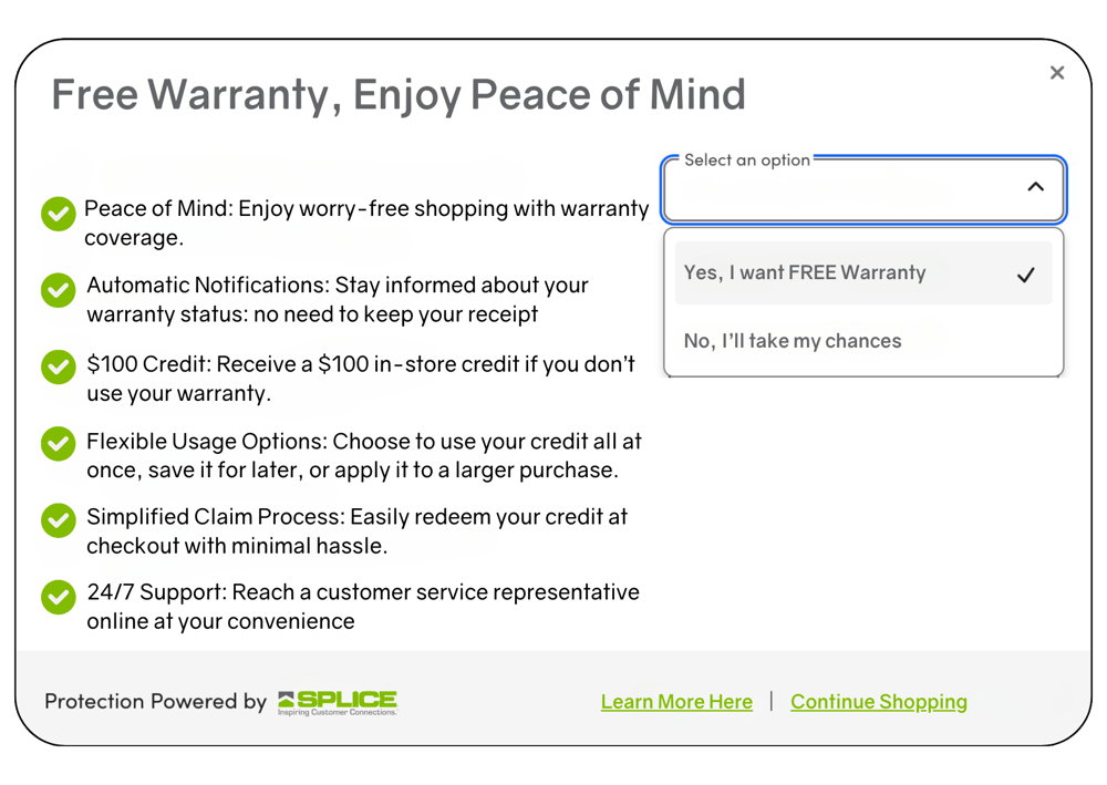 Free Warranty, Enjoy Peace of Mind